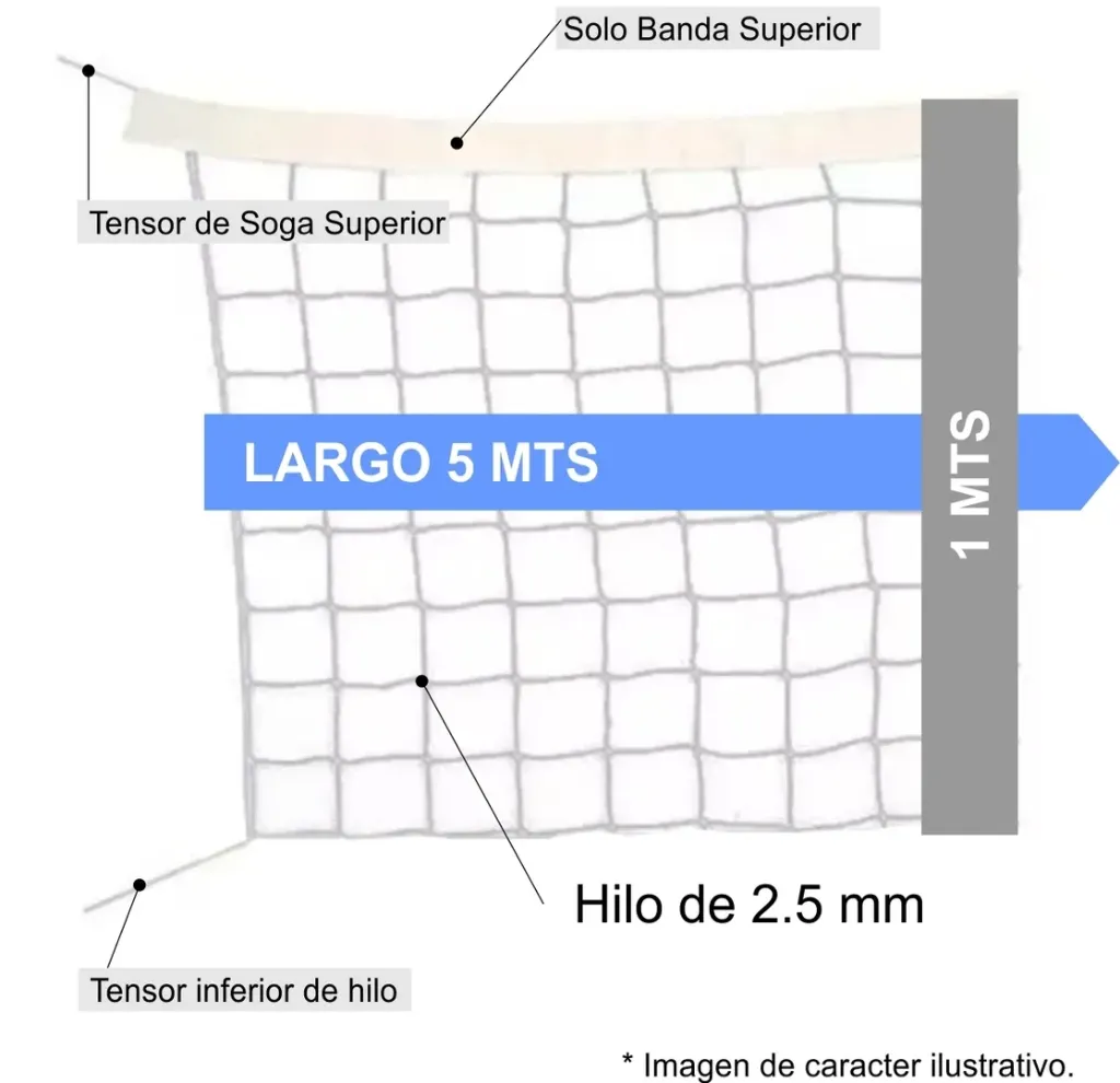 [857] RED DE VOLEY MINI POLIETILENO 3.5MT-5MT (3.5 MT)