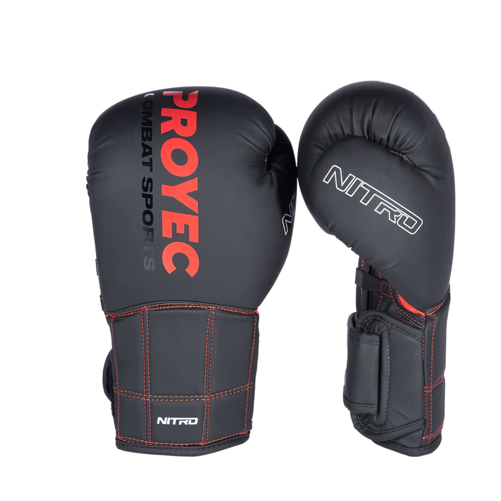GUANTE DE BOX NITRO PU (8, NEGRO/ROJO)