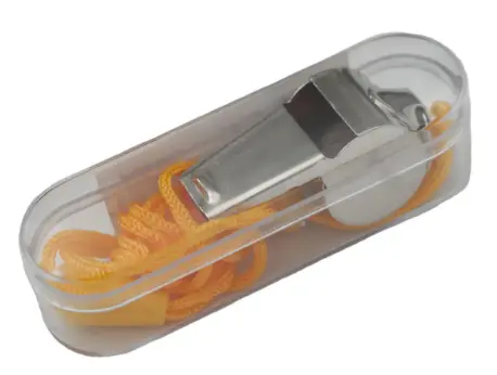 [63146] SILBATO DE METAL EN CAJA CON CORREA